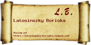 Latosinszky Boriska névjegykártya